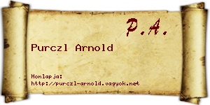 Purczl Arnold névjegykártya